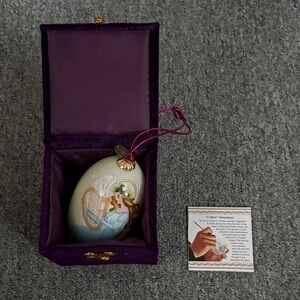 Angel Ornament with Harp in Purple Box